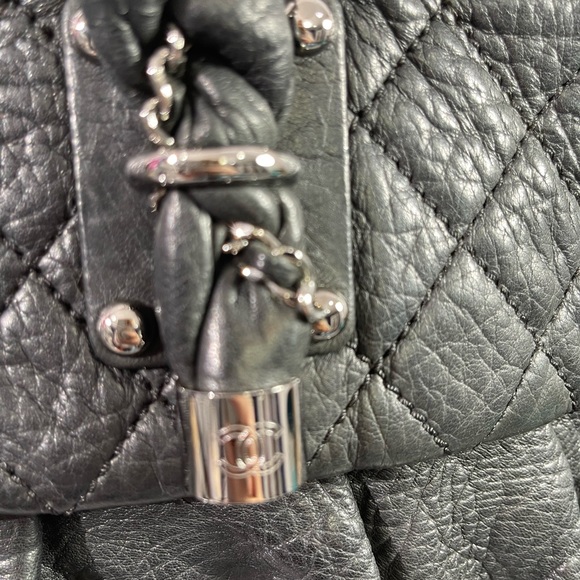 AUTHENTIC Chanel Limited Edition Lady Braid Bowler EUC Black Calfskin leather - Picture 6 of 14